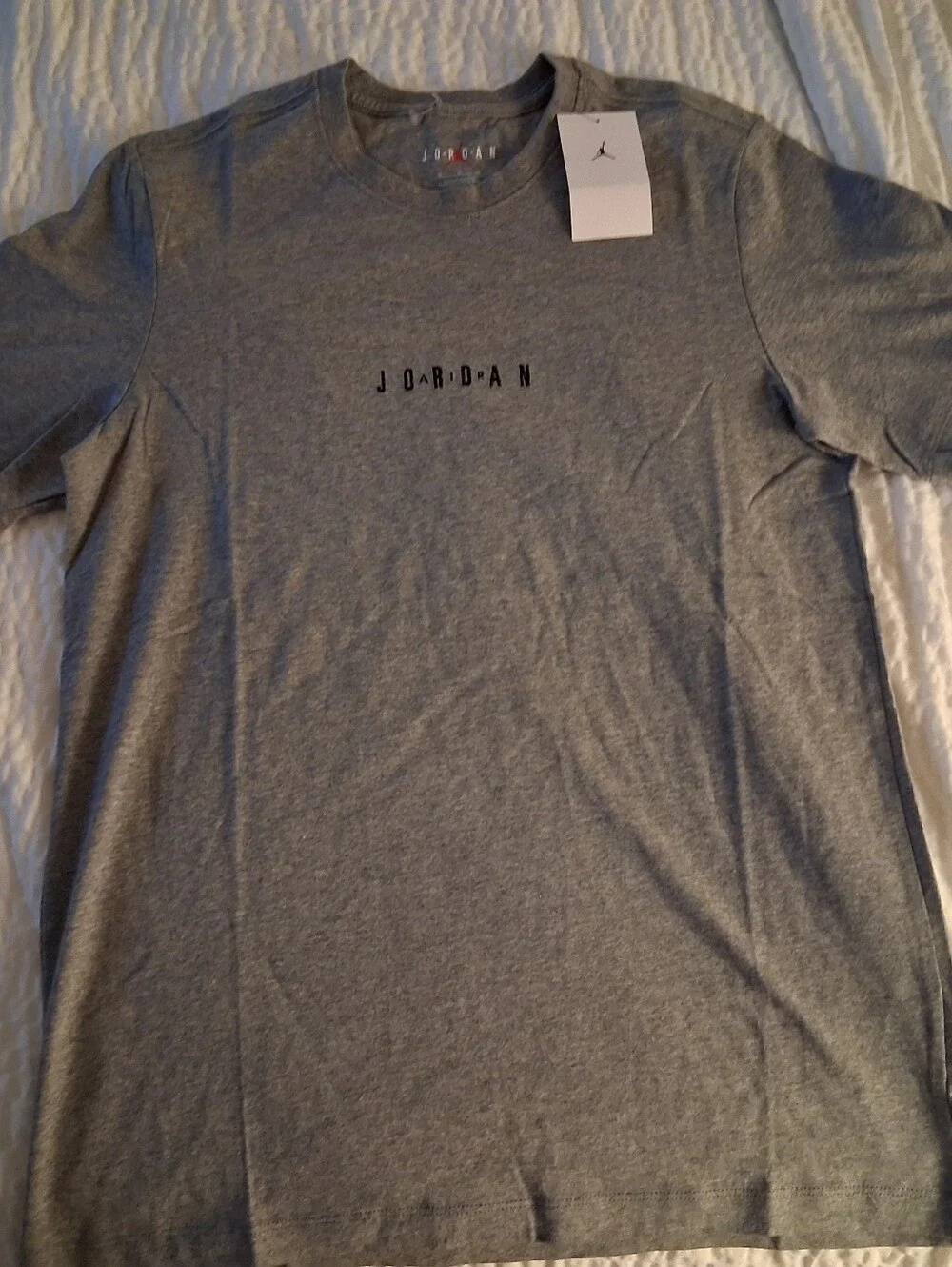 Jordan Men's Heather Gray Center Logo Short-Sleeve Tee